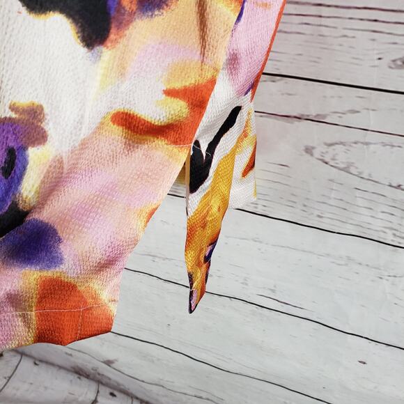Natori Women's Satin Watercolor Pansy Pockets Night Shirt Dress Size Small - Picture 15 of 15